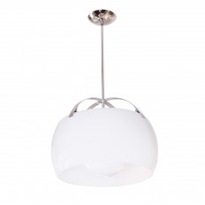 Modern form opaque white glass pendant 